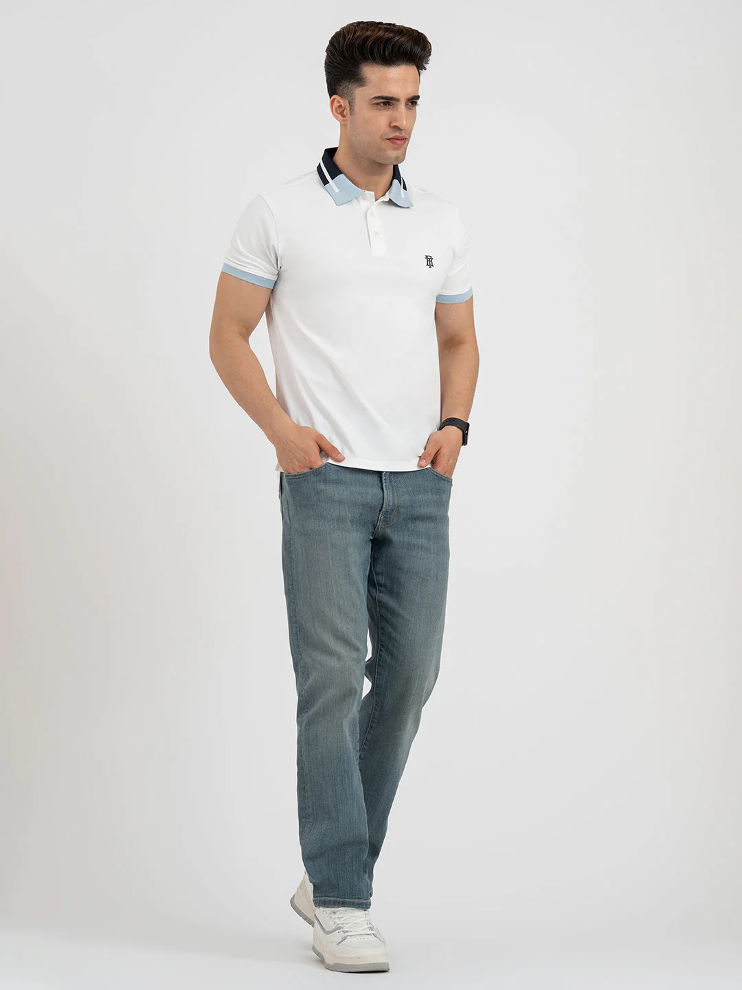 Polo T Shirts for Men in White - Image 5