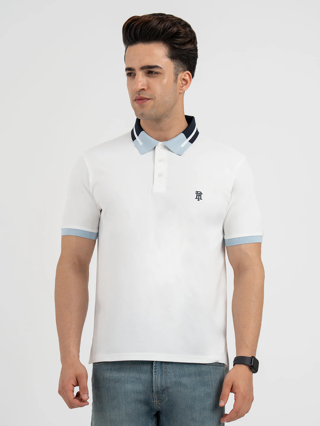 Polo T Shirts for Men in White - Image 7