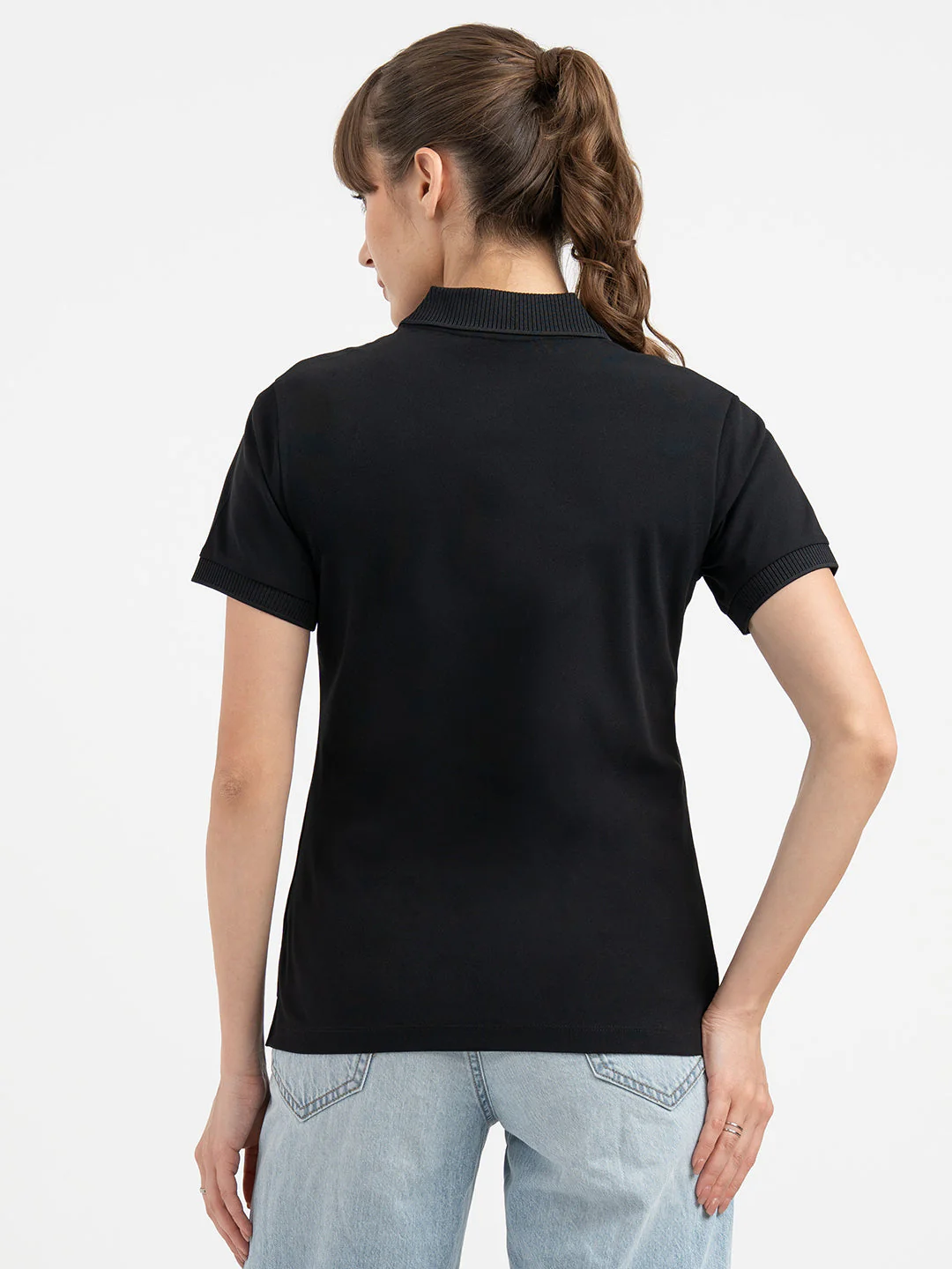 Polo T Shirts for Women in Black - Image 3