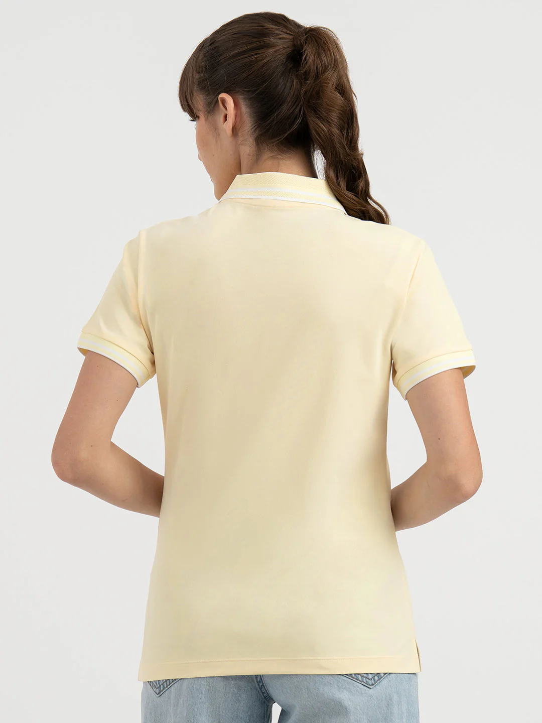 Polo T Shirts for Women in Pastel Yellow - Image 3