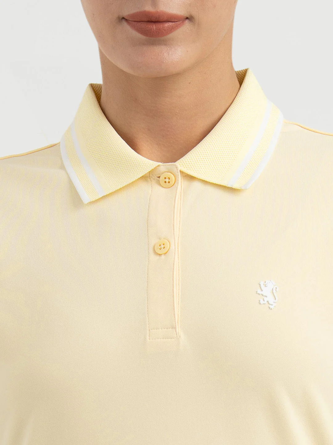 Polo T Shirts for Women in Pastel Yellow - Image 4