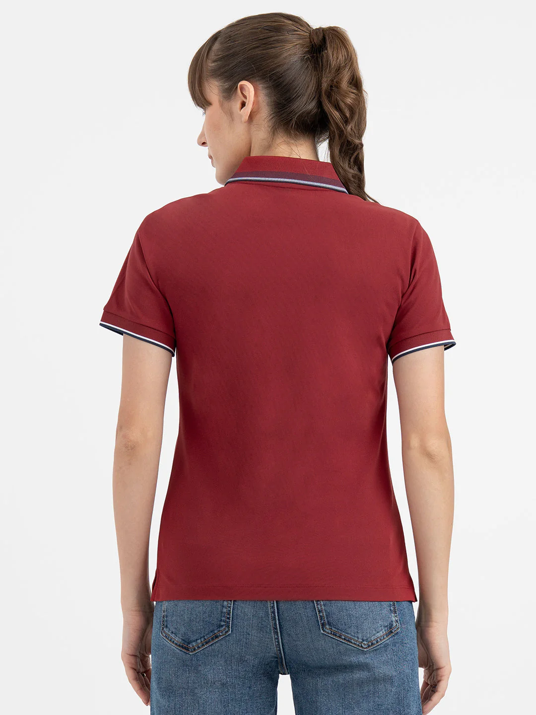 Polo T Shirts for Women in Red - Image 3