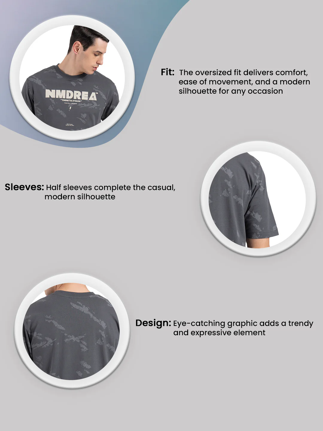 Printed Round Neck T-Shirt for Men - Image 3