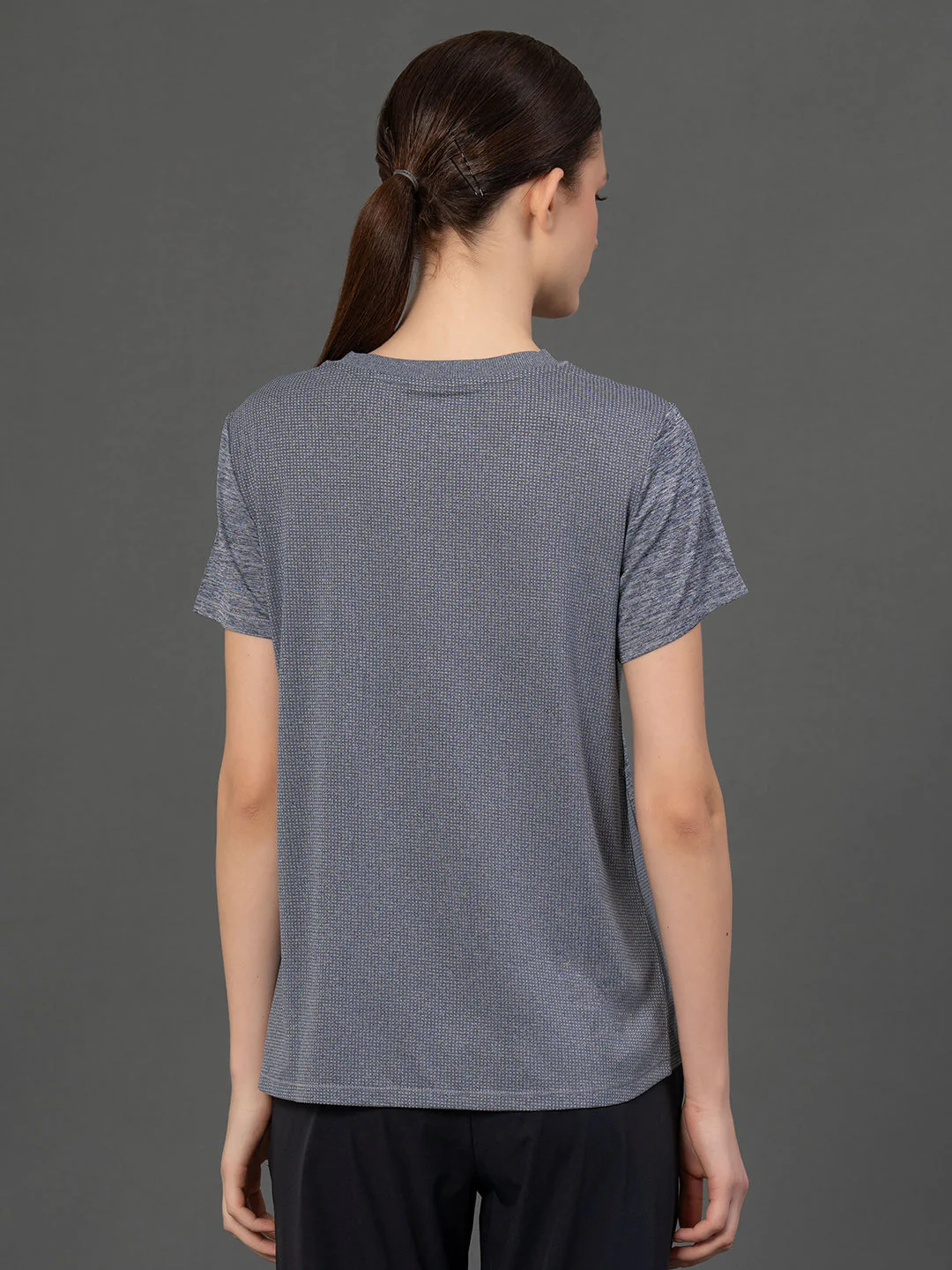 Round Neck Melange Activewear T-Shirt - Image 3