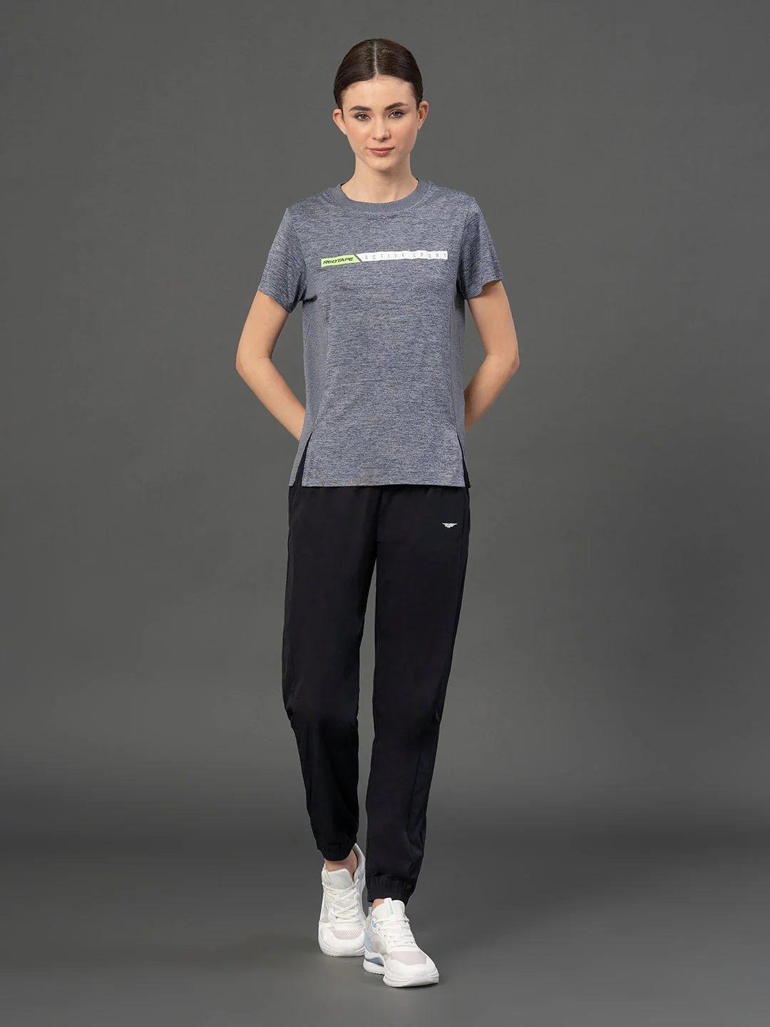 Round Neck Melange Activewear T-Shirt - Image 5