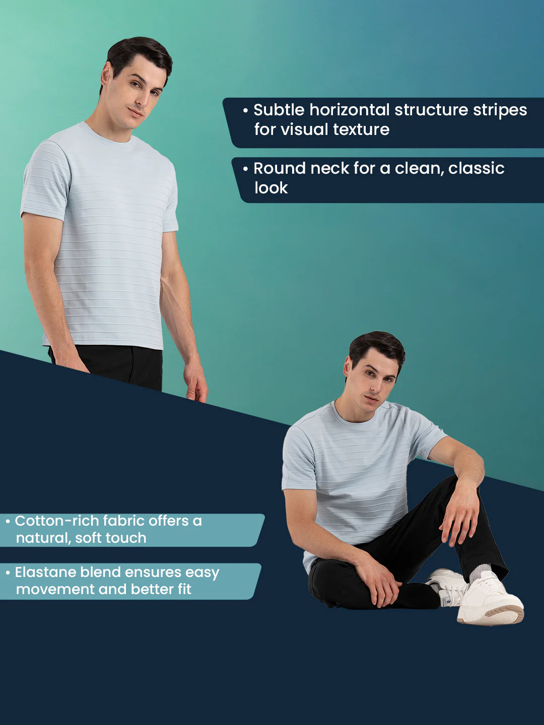 Round Neck T-Shirt for Men - Image 2