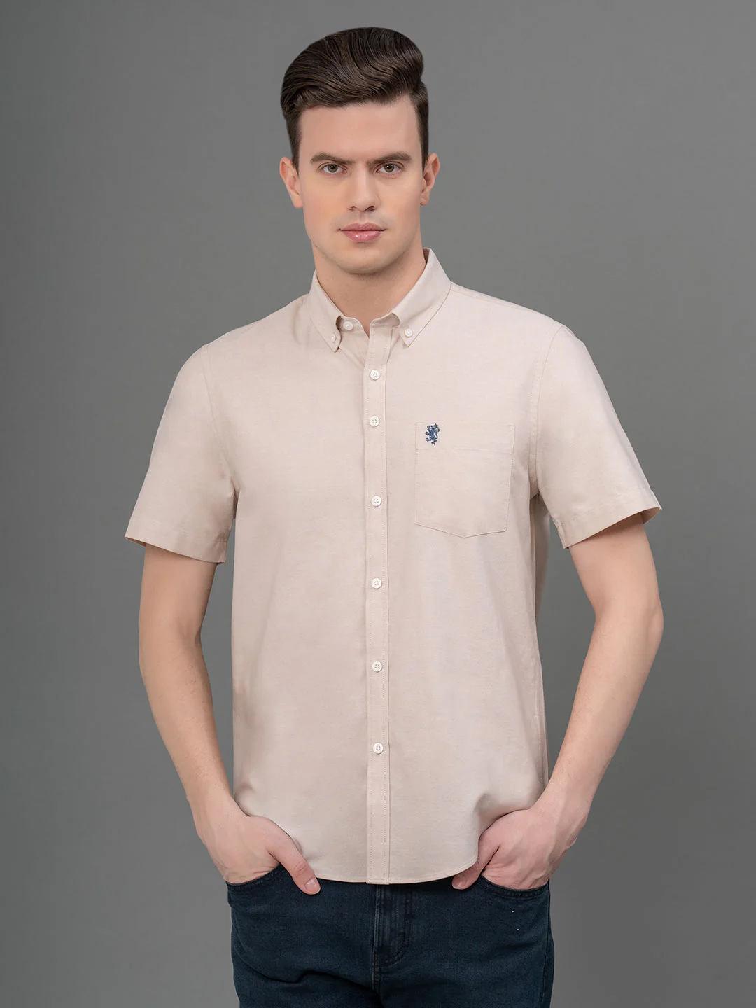 Solid Oxford Shirt for Men - Image 4