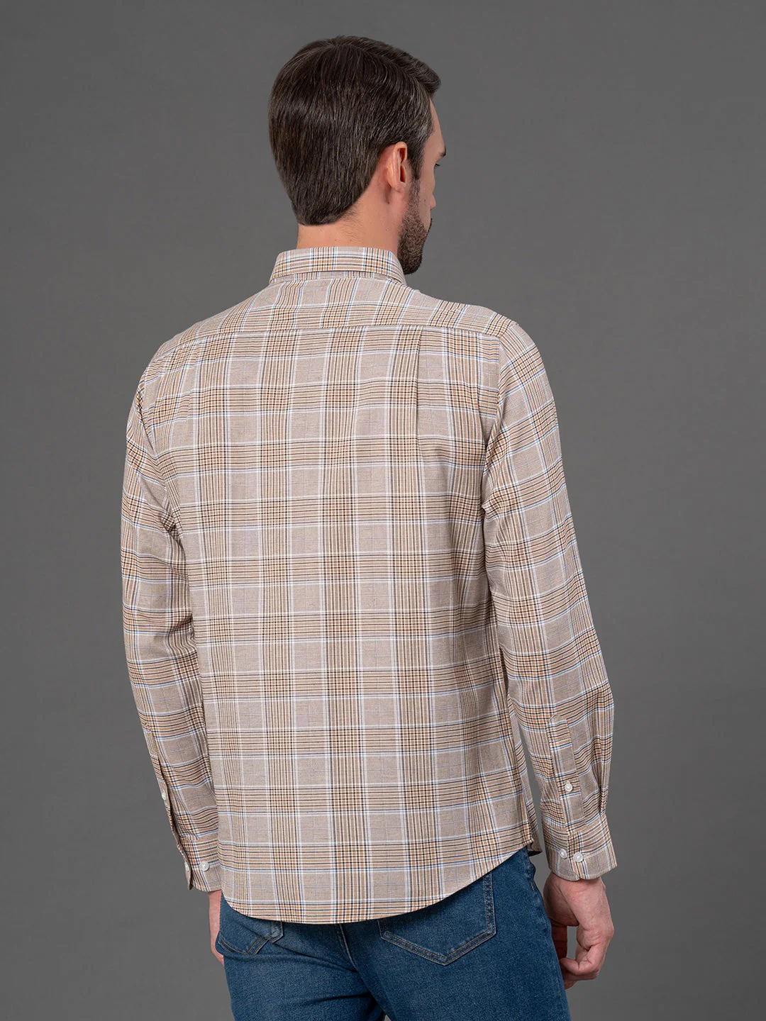 Sand Checked Shirt for Men - Image 3
