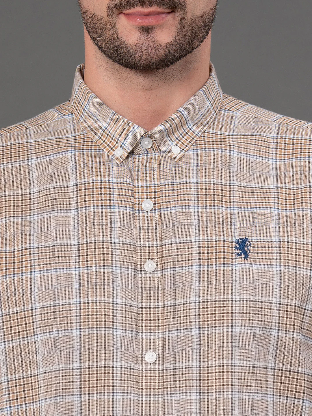 Sand Checked Shirt for Men - Image 4