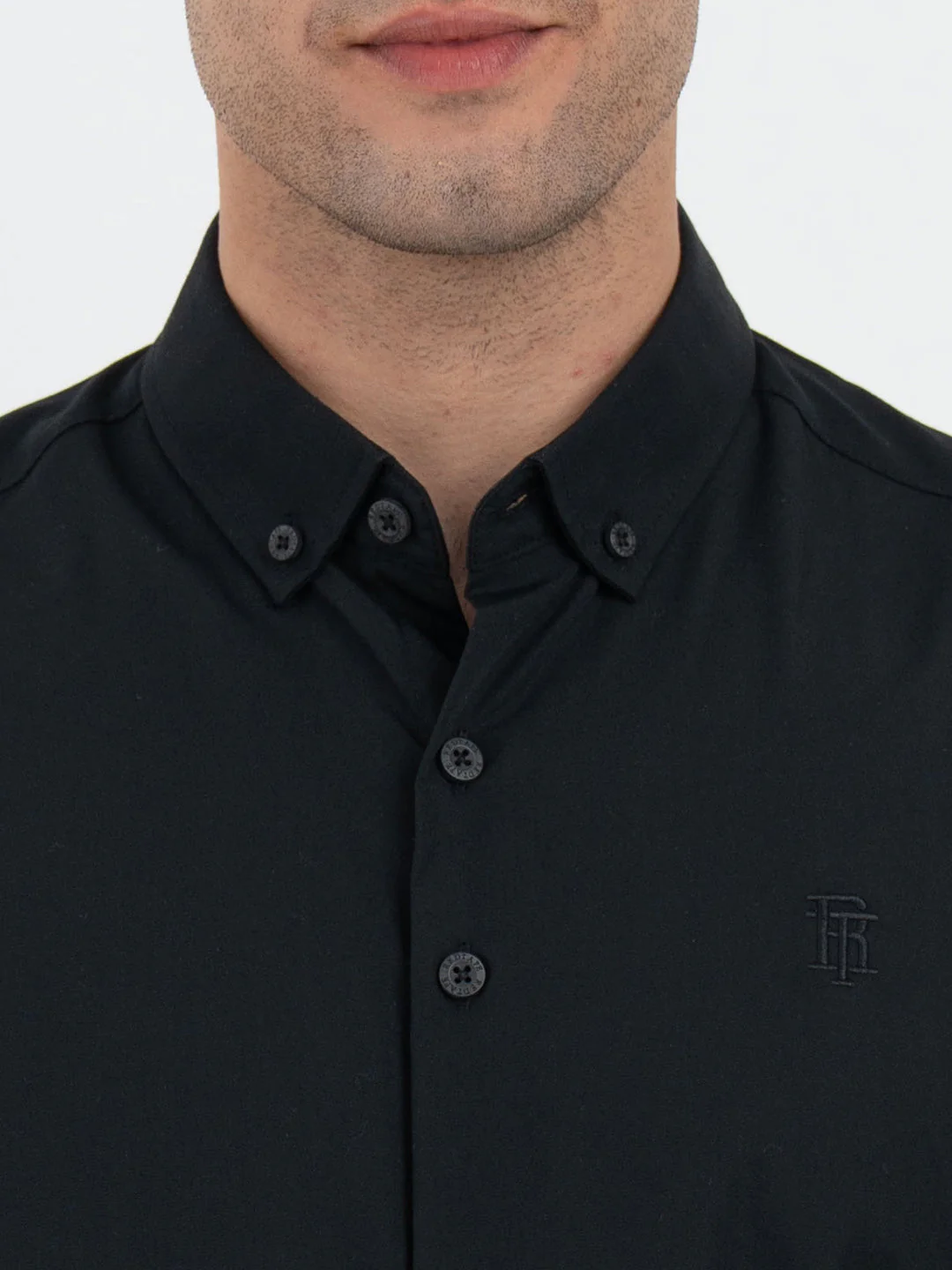 Shirts for Men in Black | Solid Full Sleeve Shirt - Image 4