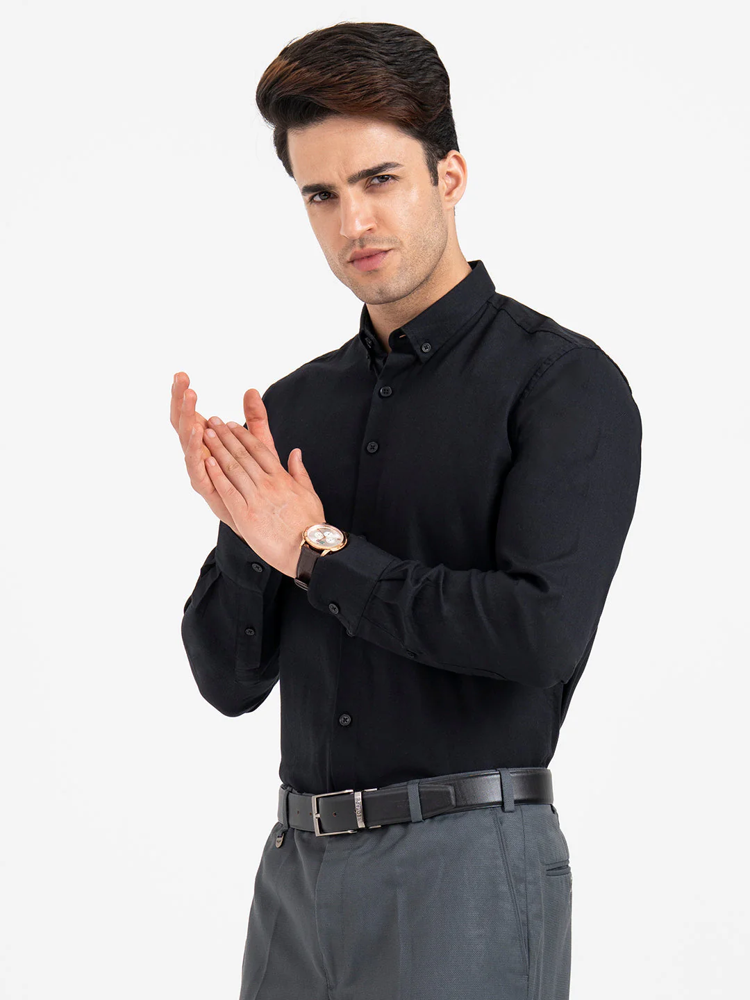 Shirts for Men in Black | Birdeye Full Sleeve Formal Shirt - Image 2