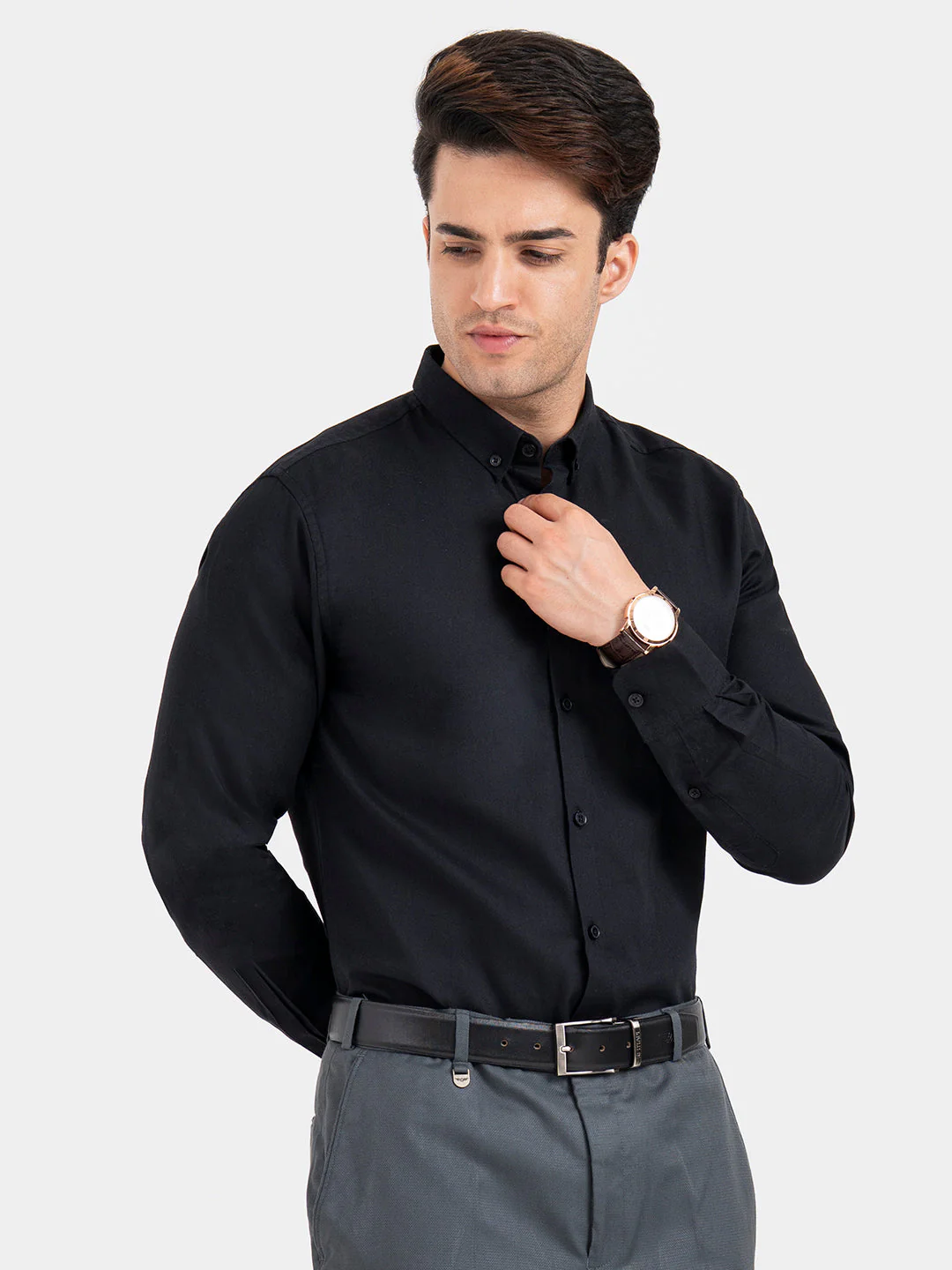 Shirts for Men in Black | Birdeye Full Sleeve Formal Shirt - Image 6