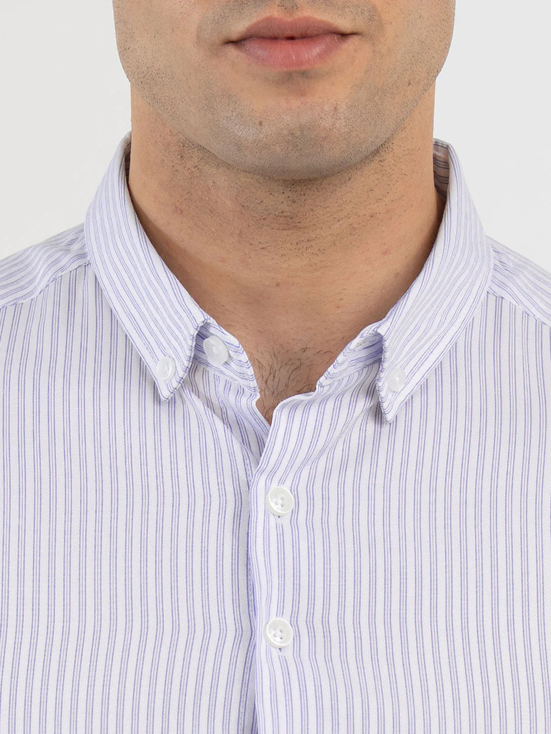 Shirts for Men in Blue | Dobby Stripe Full Sleeve Shirt - Image 4