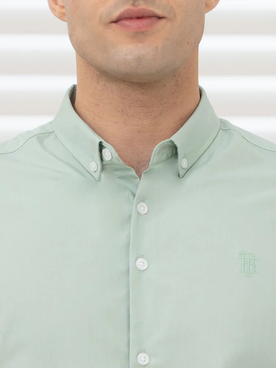 Shirts for Men in Light Green | Solid Full Sleeve Casual Shirt - Image 4