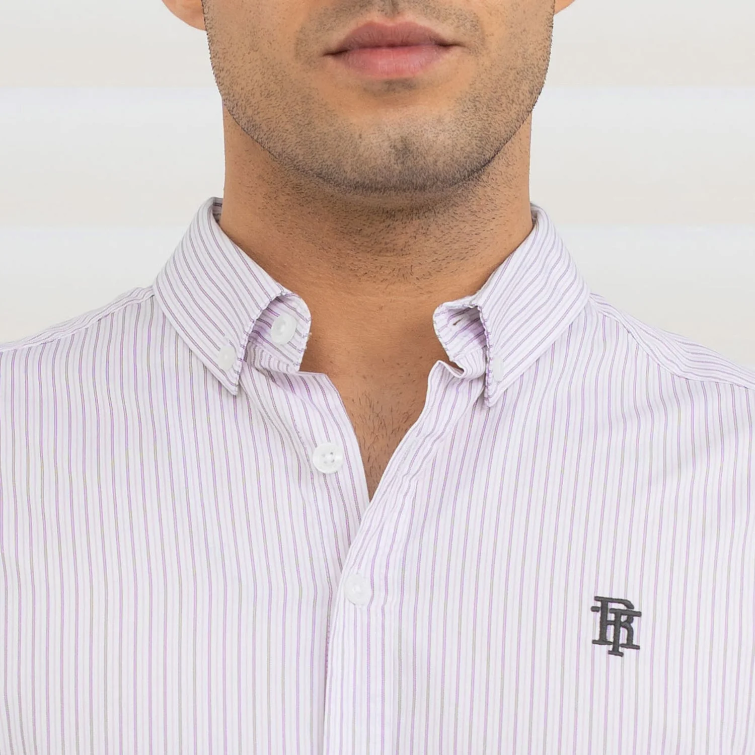 Shirts for Men in Light Purple | Striped Full Sleeve Shirt - Image 4