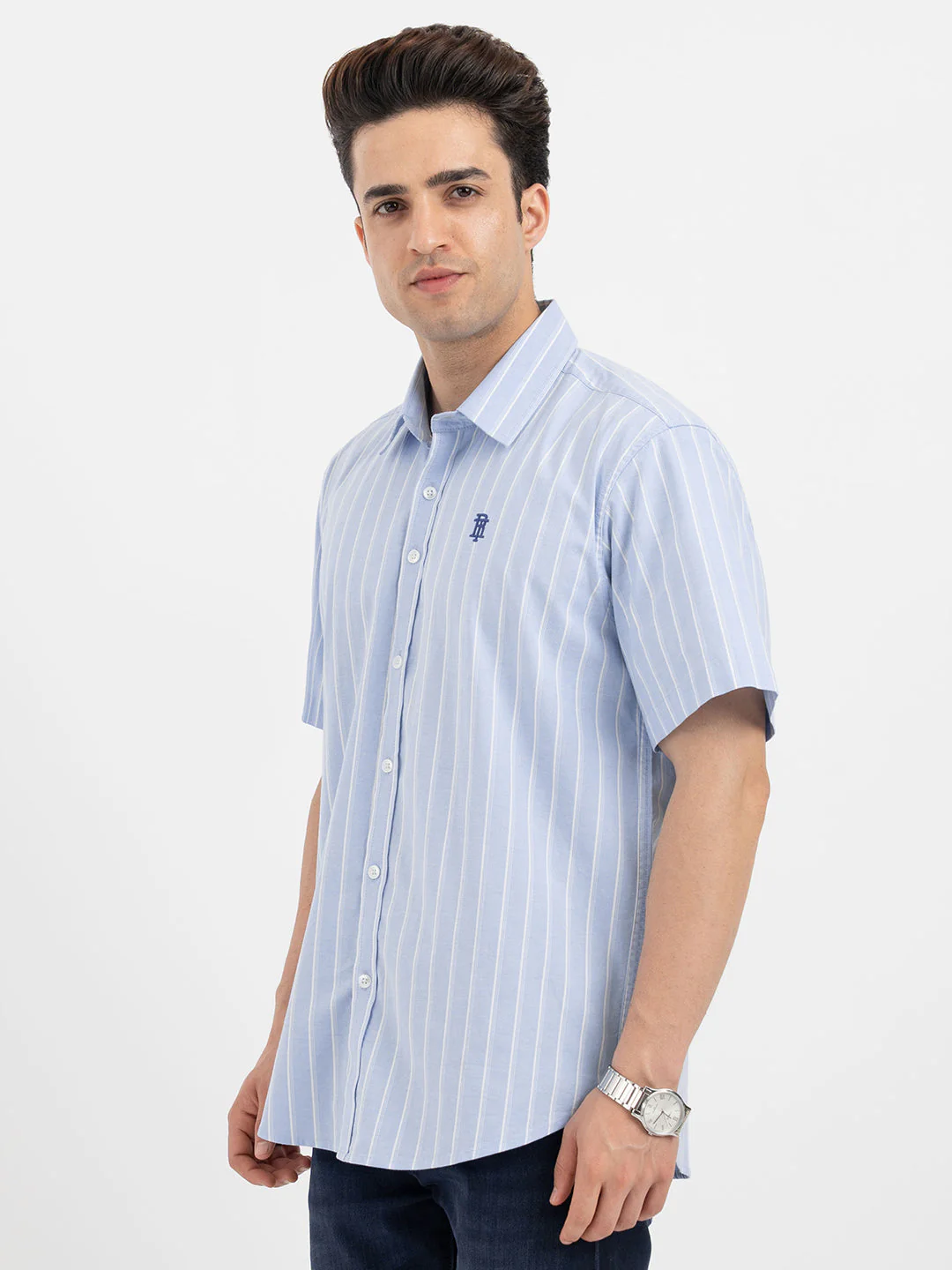 Shirts for Men in Mid Blue - Image 2