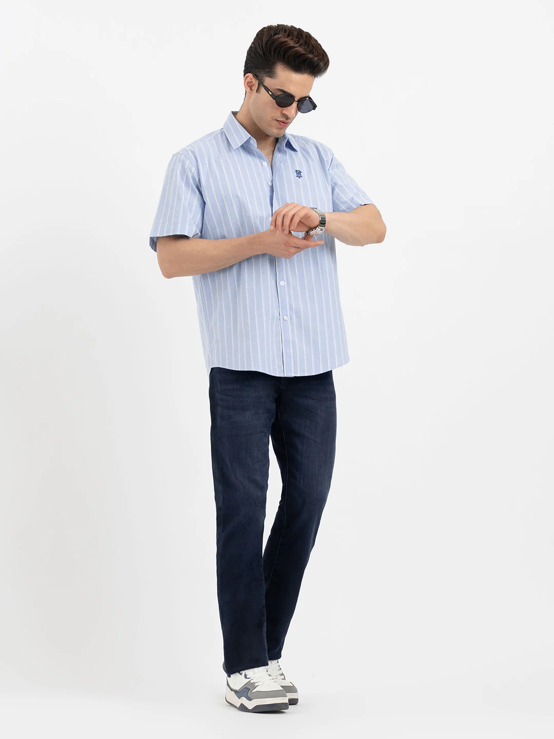 Shirts for Men in Mid Blue - Image 5