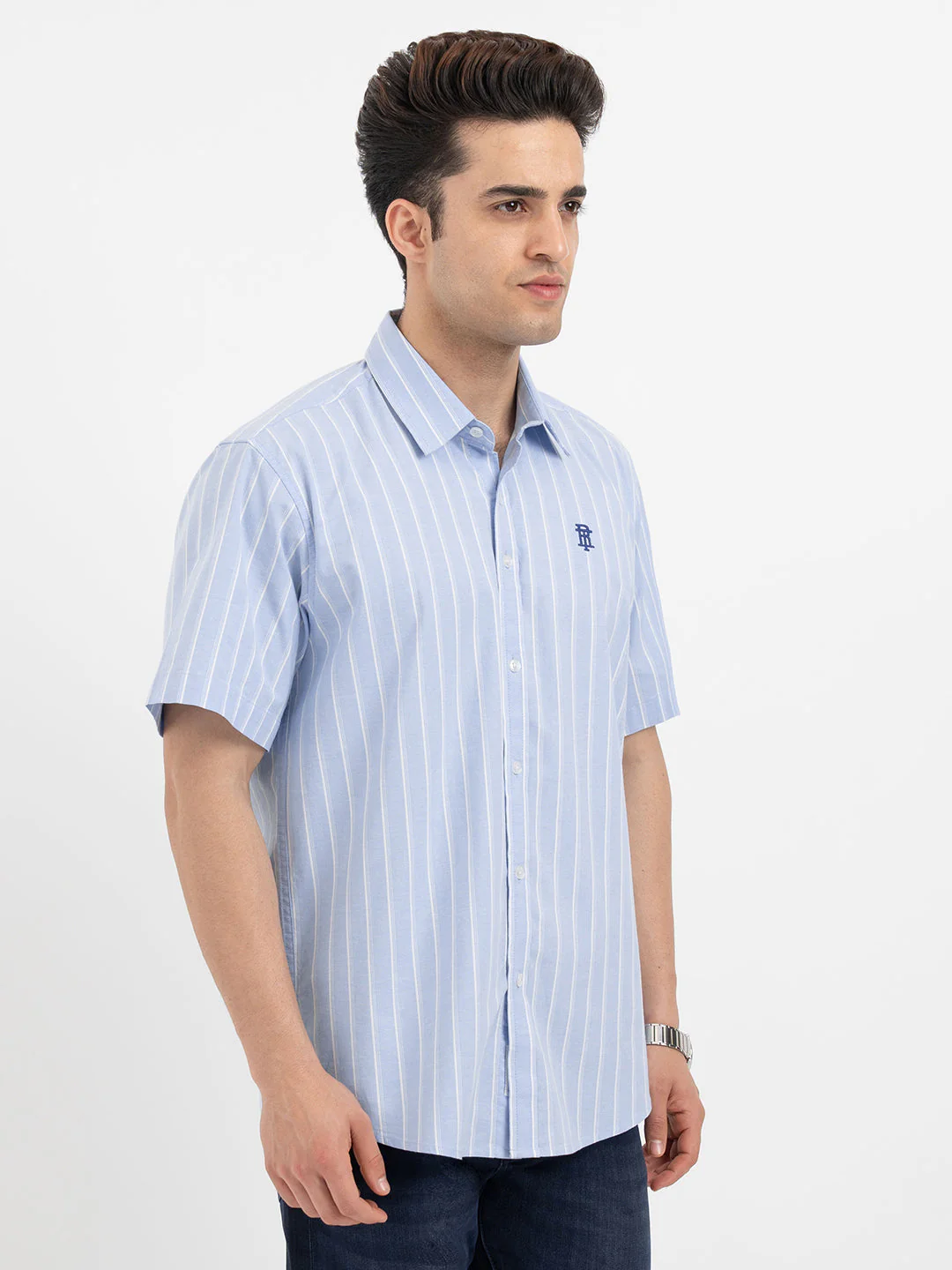 Shirts for Men in Mid Blue - Image 6