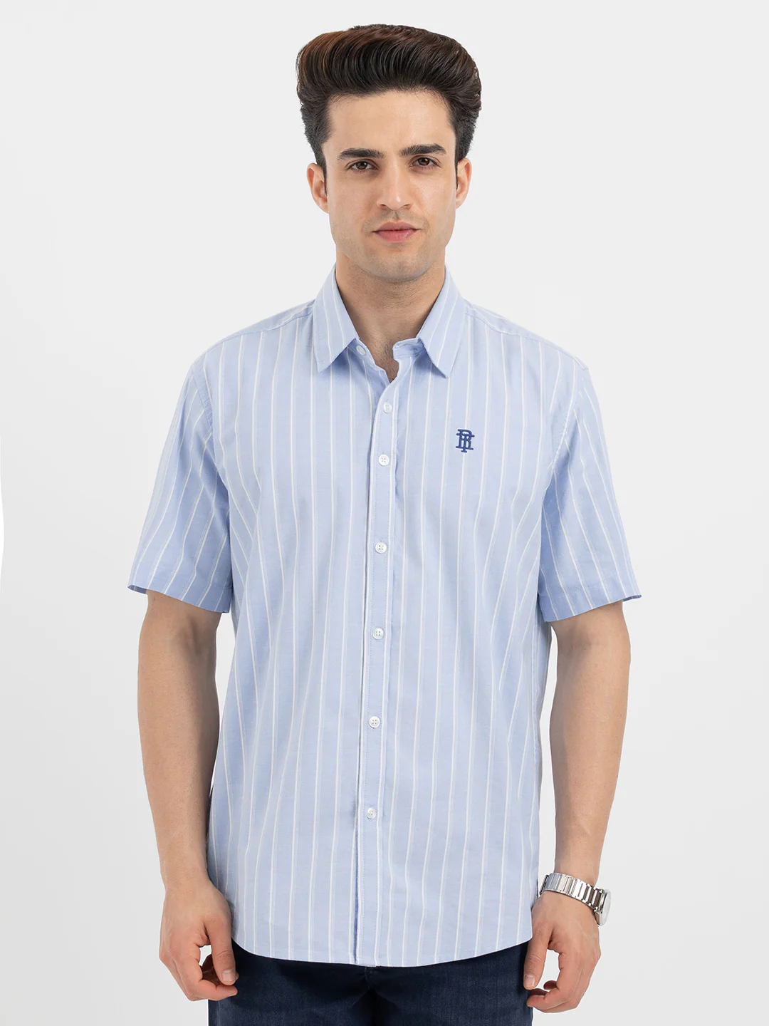 Shirts for Men in Mid Blue - Image 7