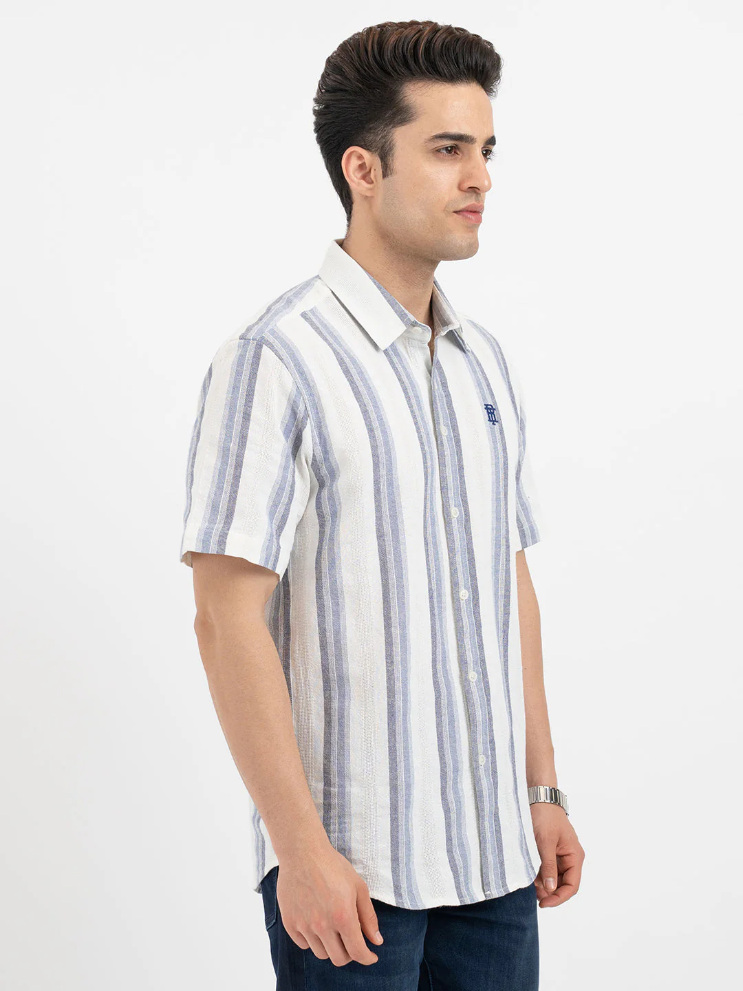 Shirts for Men in Navy - Image 6