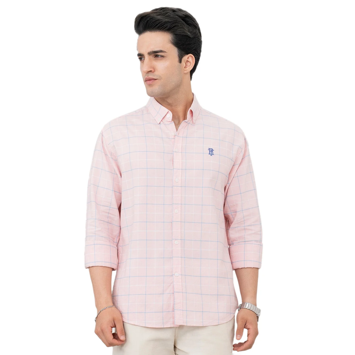 Shirts for Men in Olive | Cotton Blend Full Sleeve Shirt - Image 5