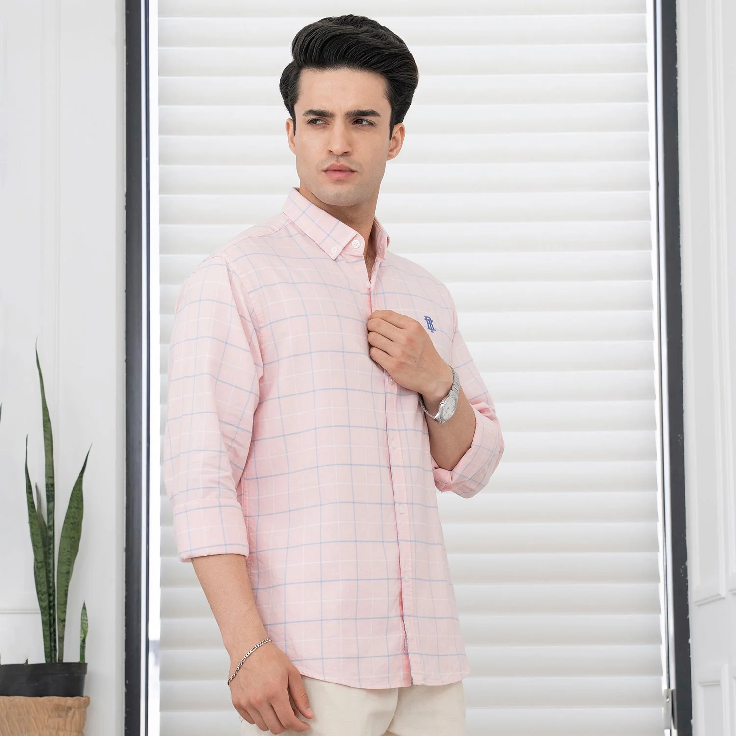 Shirts for Men in Olive | Cotton Blend Full Sleeve Shirt - Image 6