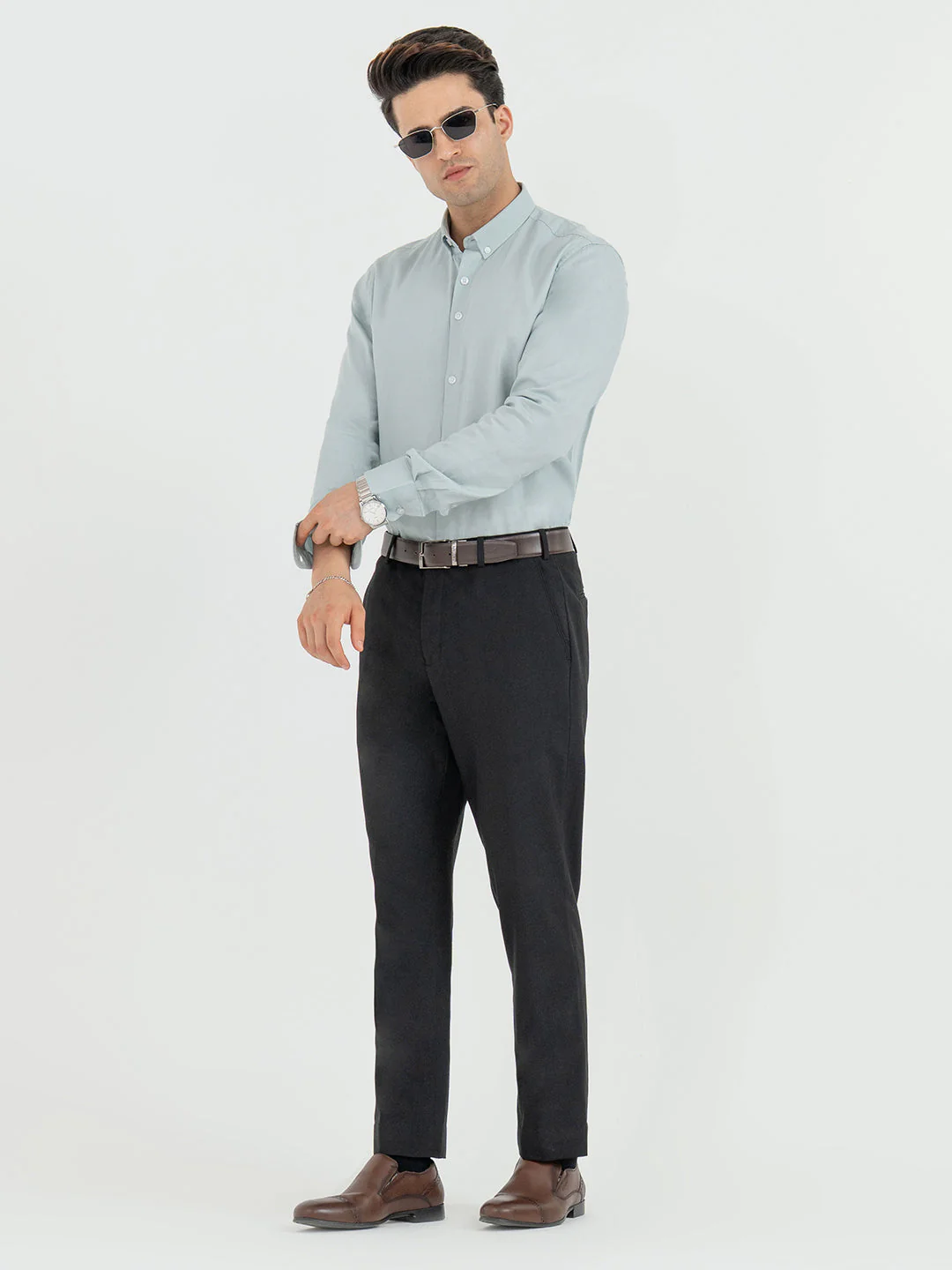 Shirts for Men in Sage | Birdeye Full Sleeve Formal Shirt - Image 5