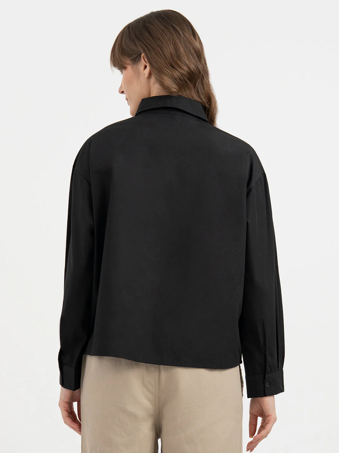 Shirts for Women in Black | Casual Cotton Shirt - Image 3