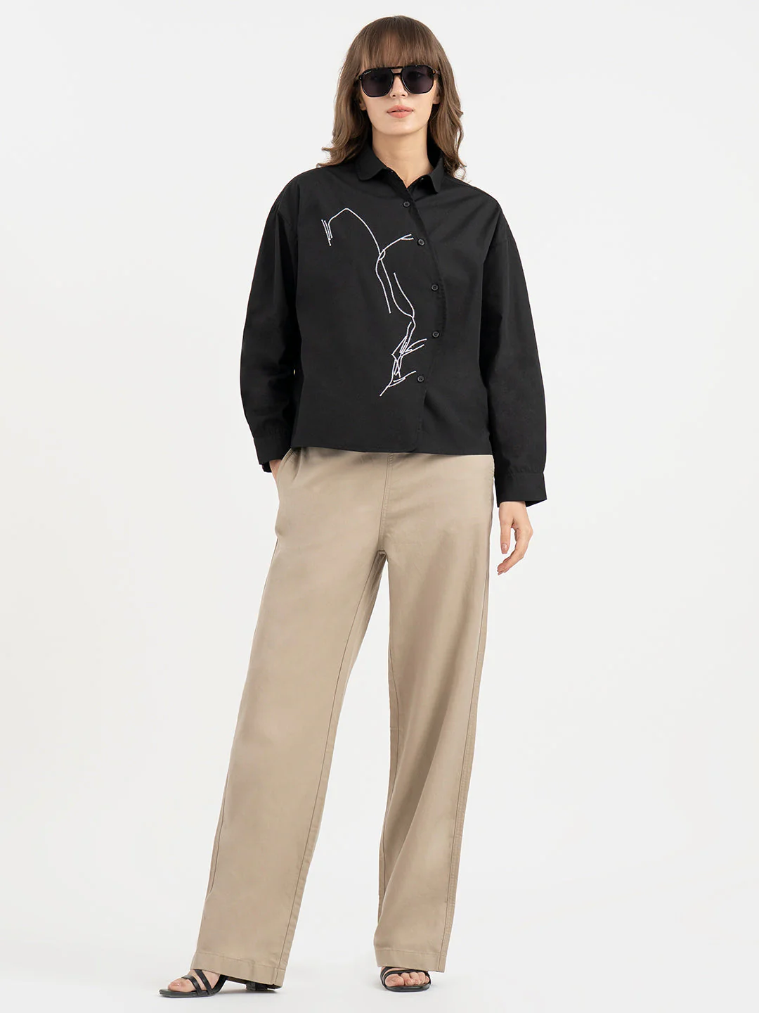 Shirts for Women in Black | Casual Cotton Shirt - Image 5
