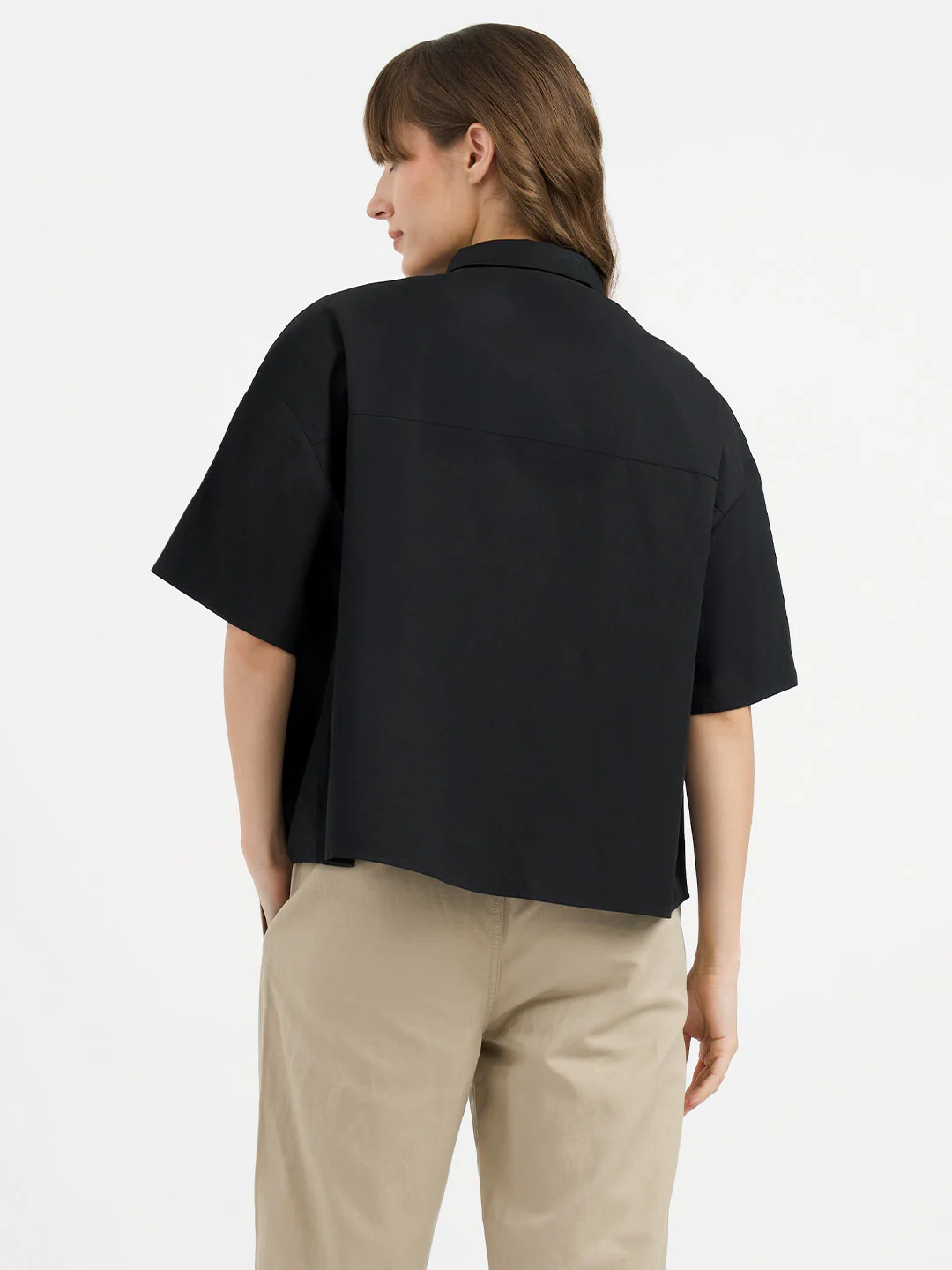 Shirts for Women in Black | Casual Cotton Shirt - Image 3