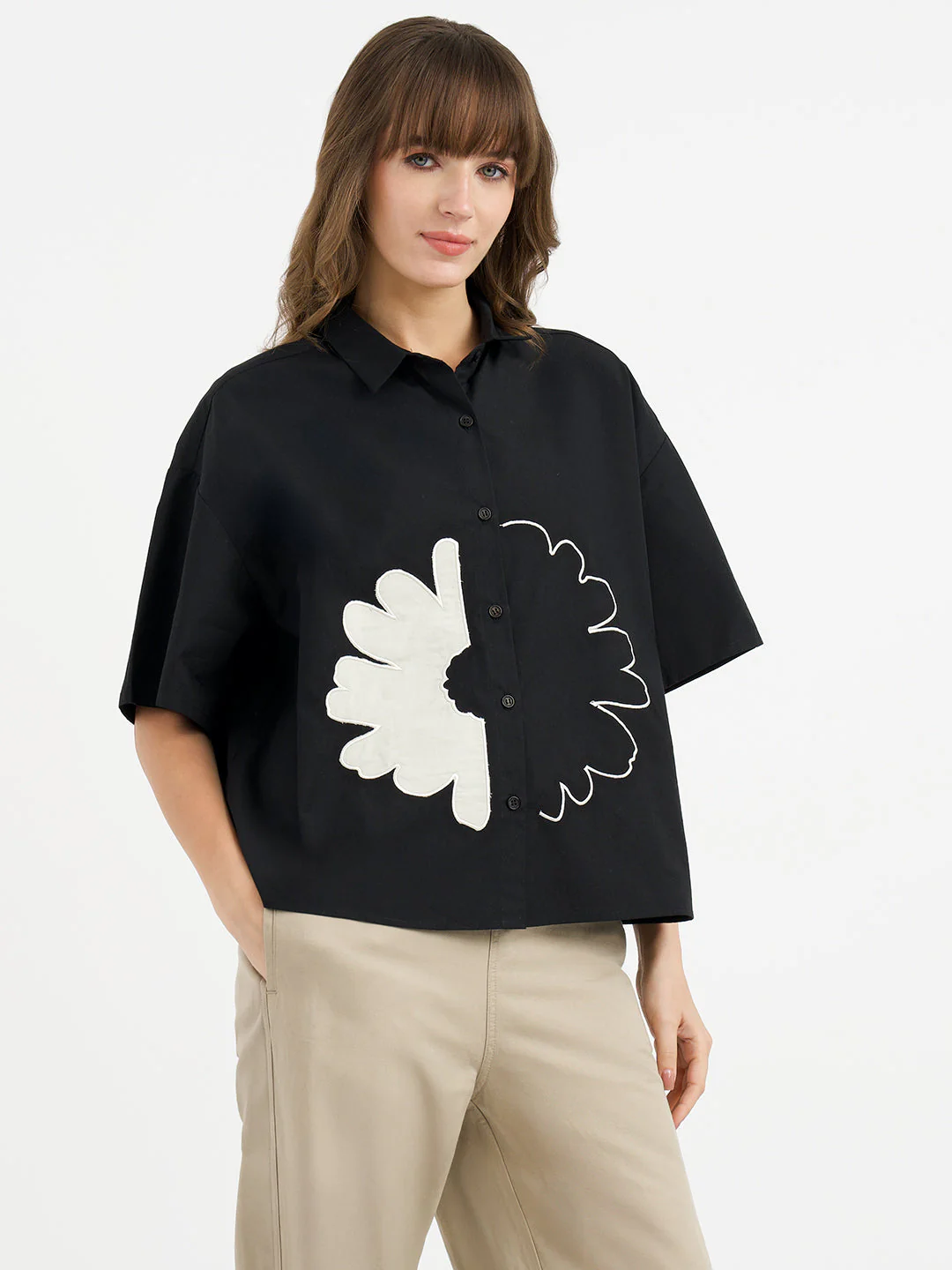 Shirts for Women in Black | Casual Cotton Shirt - Image 6