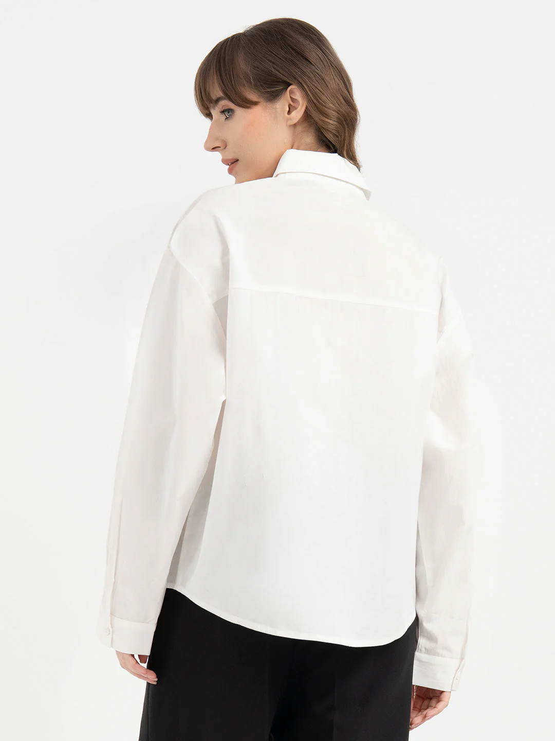 Shirts for Women in White | Applique Full Sleeve Shirt - Image 3