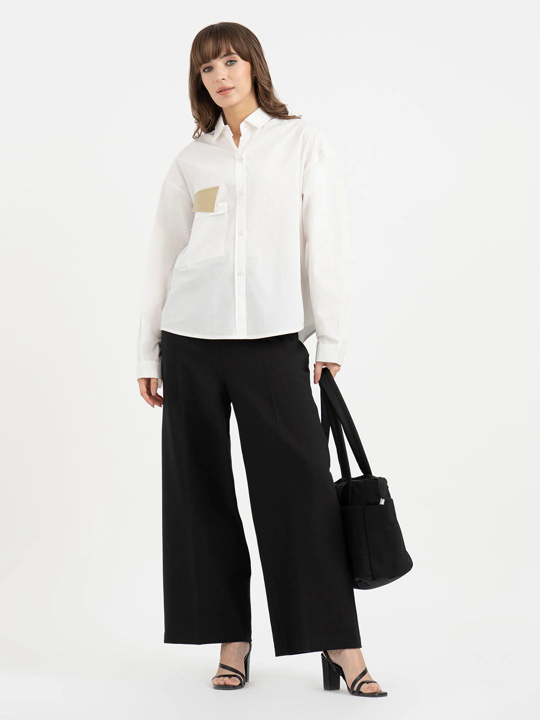 Shirts for Women in White | Applique Full Sleeve Shirt - Image 5