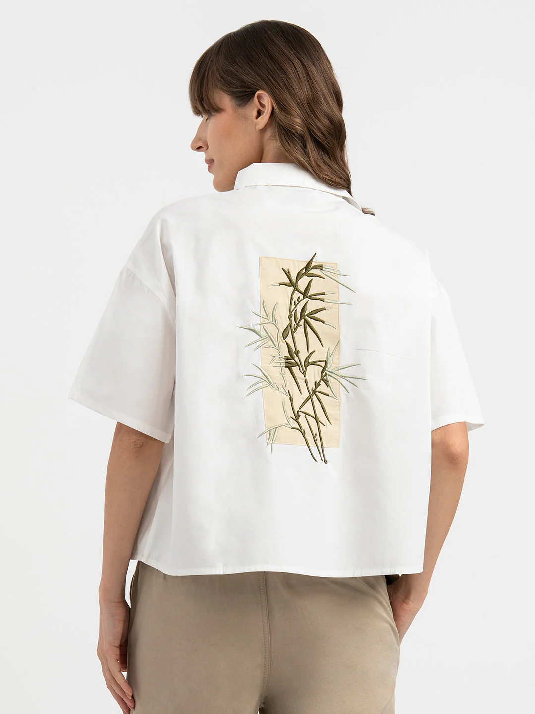 Shirts for Women in White | Casual Cotton Shirt - Image 3
