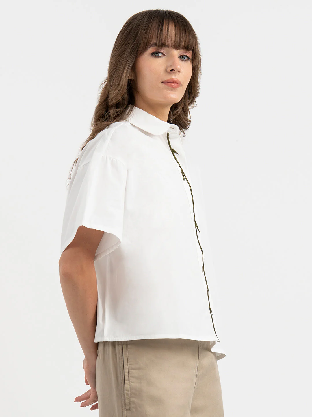 Shirts for Women in White | Casual Cotton Shirt - Image 6