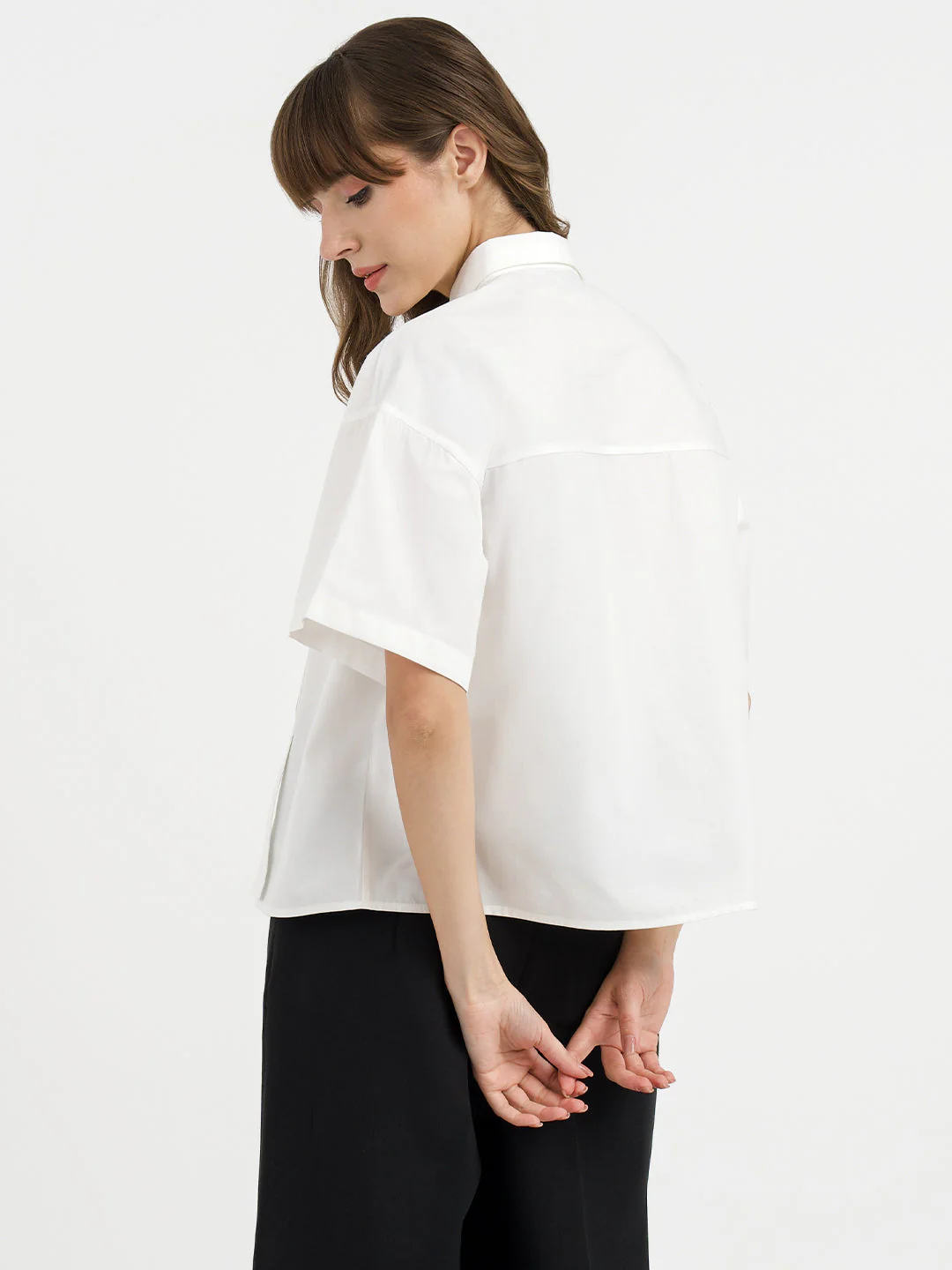 Shirts for Women in White | Casual Tassel Shirt - Image 3