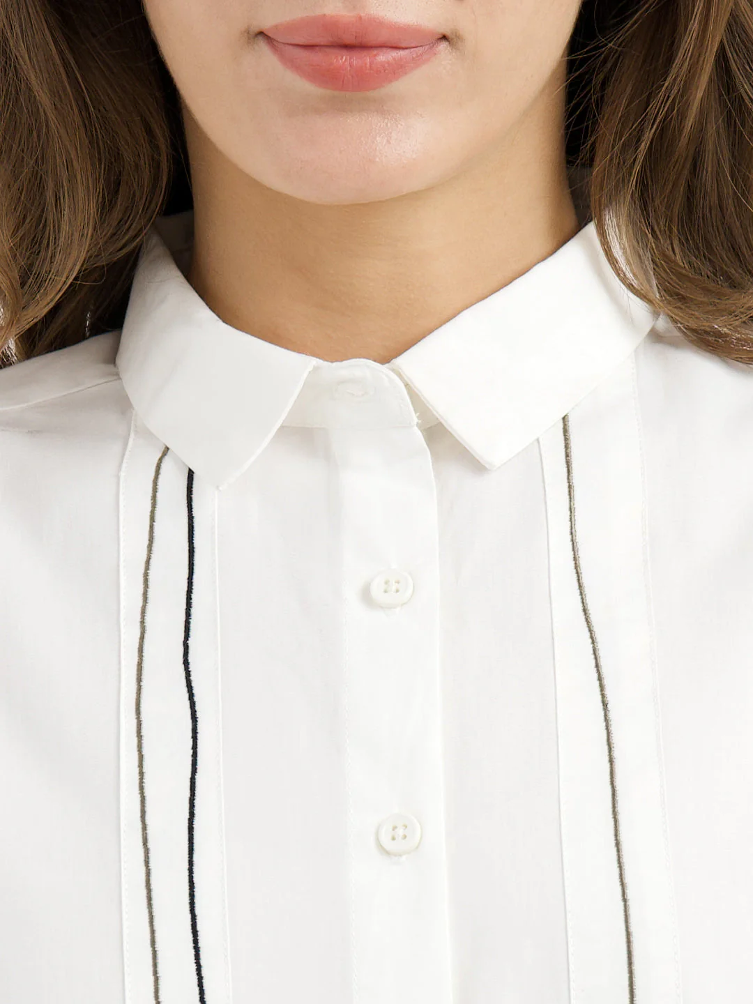 Shirts for Women in White | Casual Tassel Shirt - Image 4