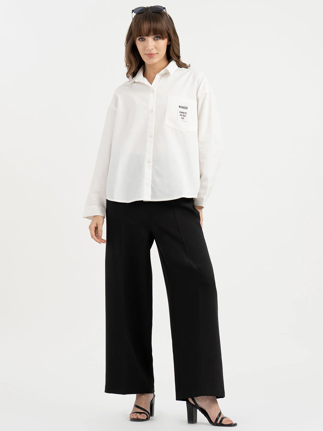 Shirts for Women in White | Graphic Full Sleeve Shirt - Image 5