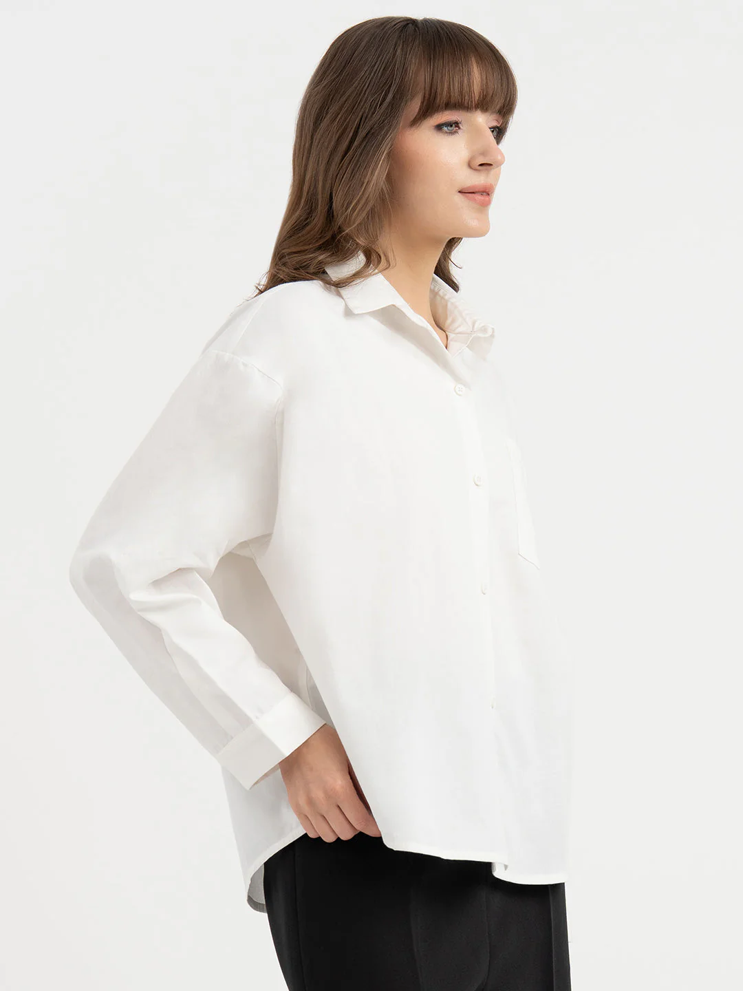Shirts for Women in White | Graphic Full Sleeve Shirt - Image 6