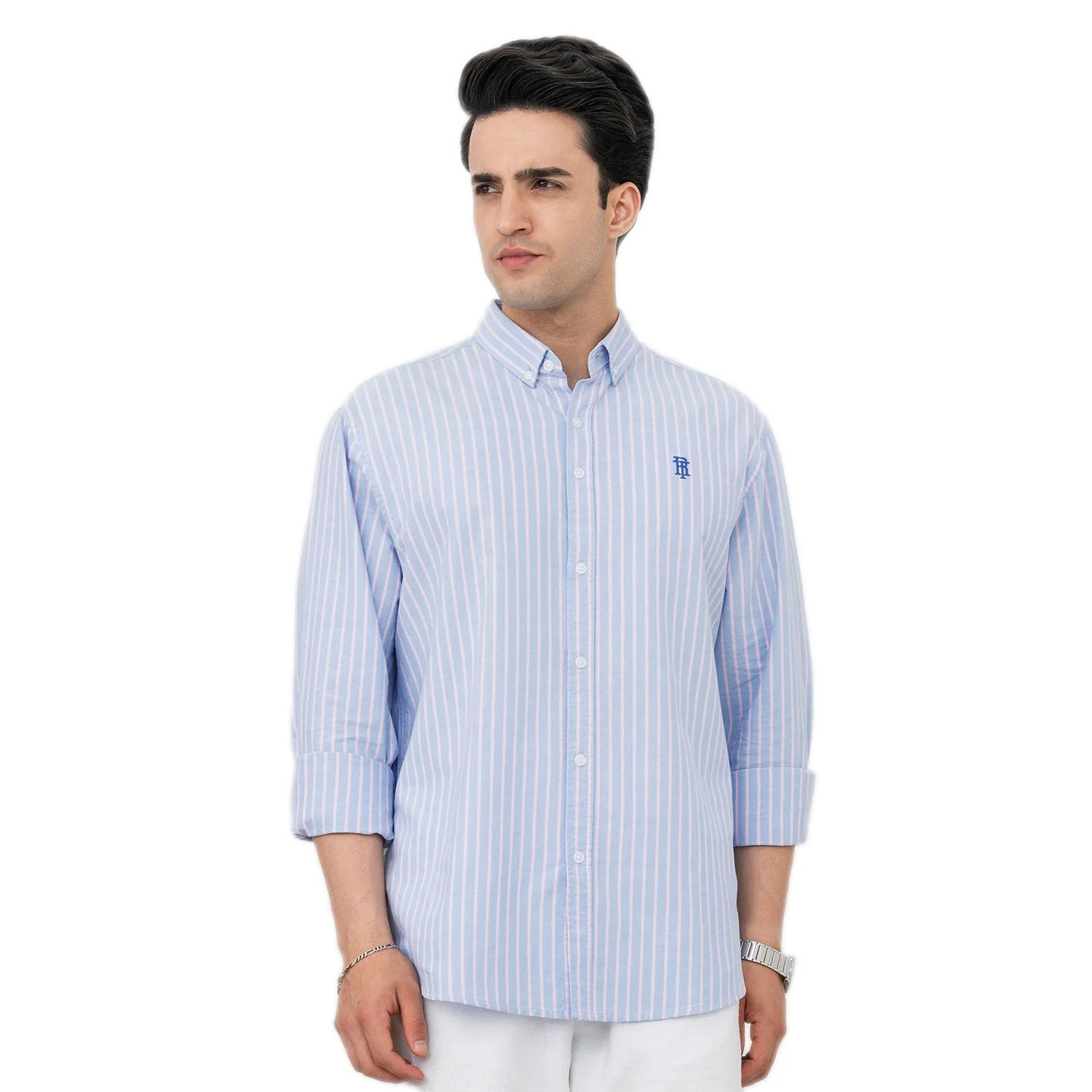 Shirts for Men in Pink | Cotton Oxford Check Full Sleeve Shirt - Image 2