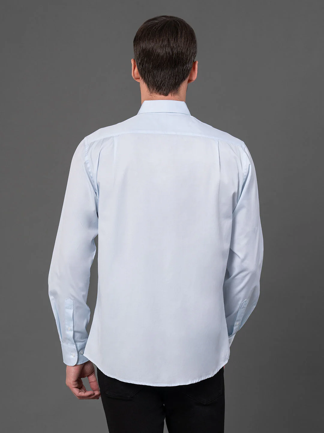 Sky Blue Dobby Shirt for Men - Image 3