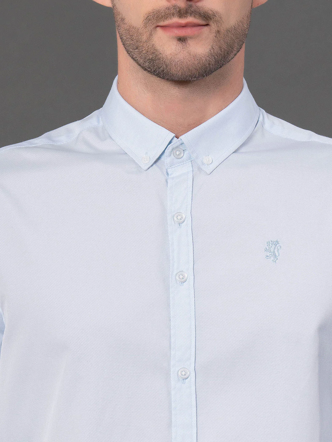 Sky Blue Dobby Shirt for Men - Image 4