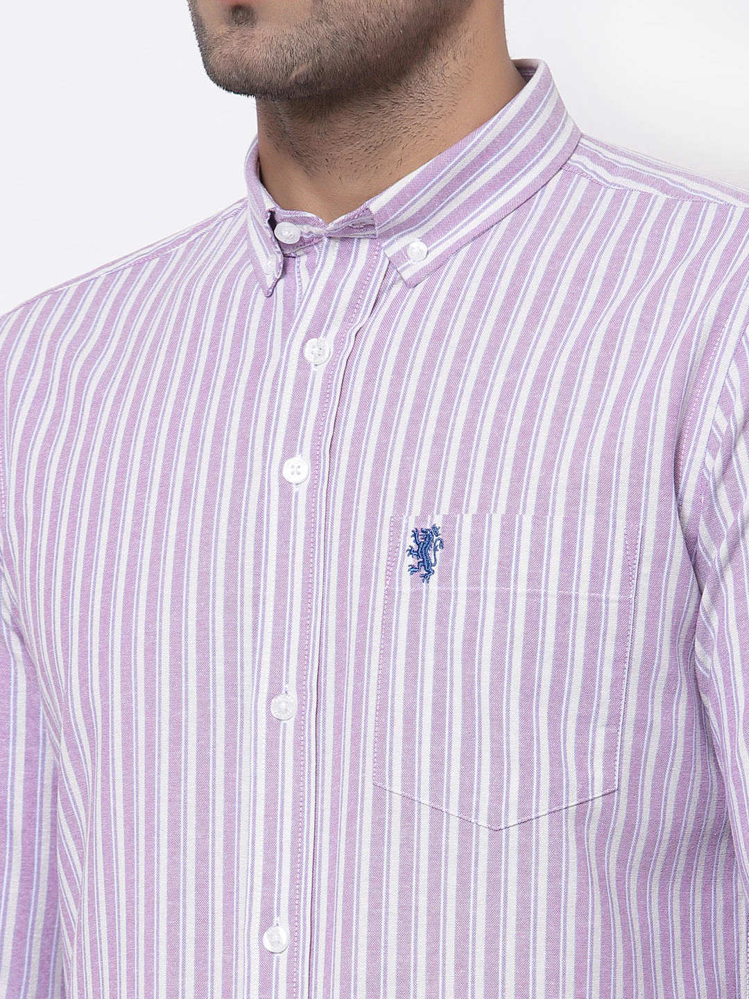 Smart Fit Striped Cotton Shirt for Men - Image 2