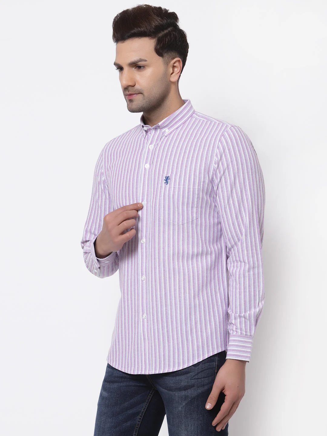 Smart Fit Striped Cotton Shirt for Men - Image 3