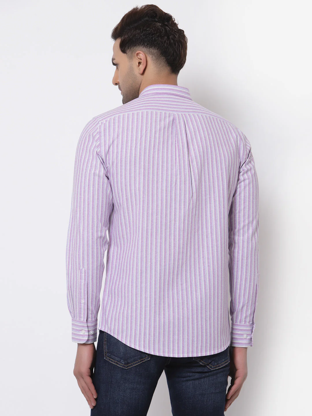 Smart Fit Striped Cotton Shirt for Men - Image 4