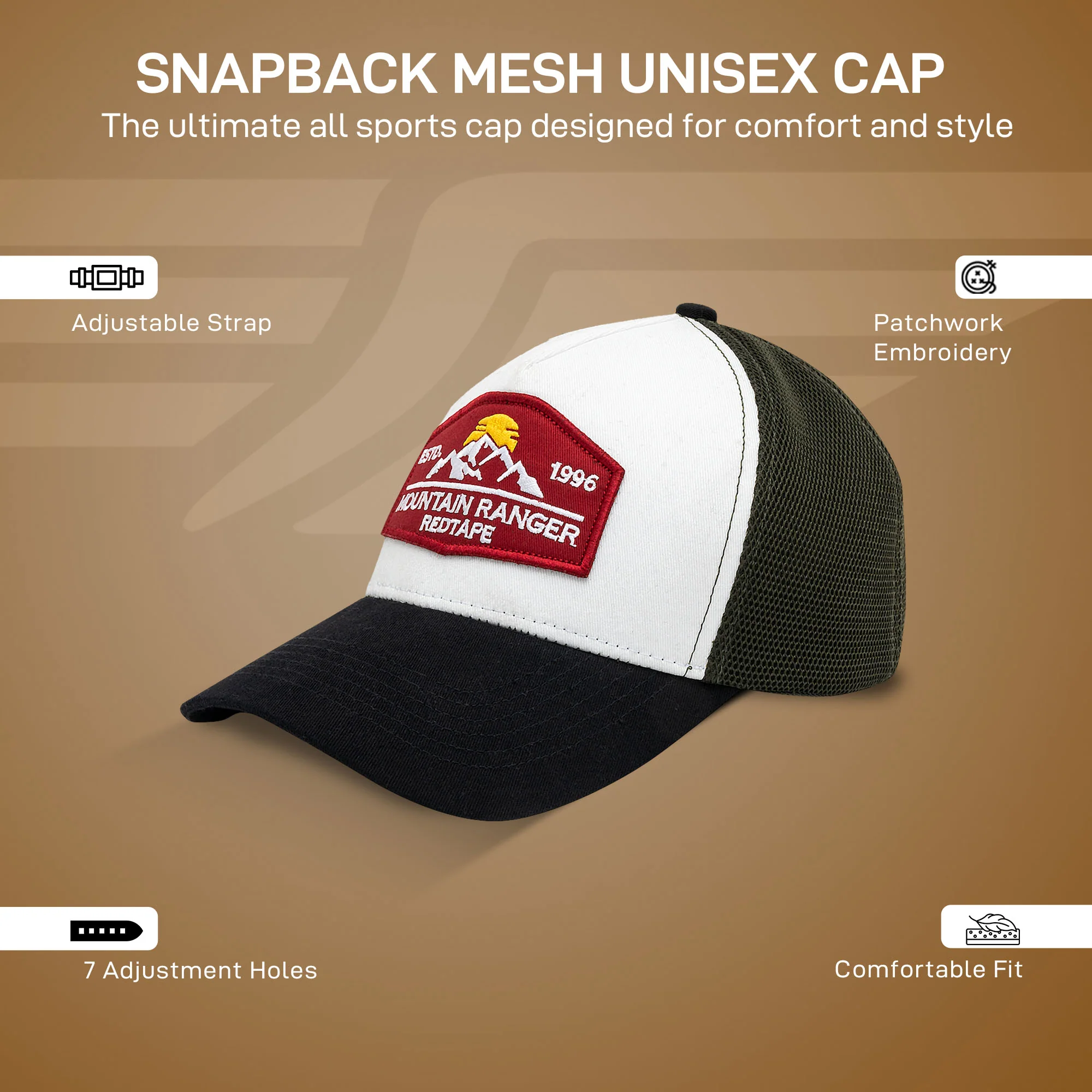 Snap Back Mesh Cap for Men | Adjustable Strap | All Sports Cap - Image 2