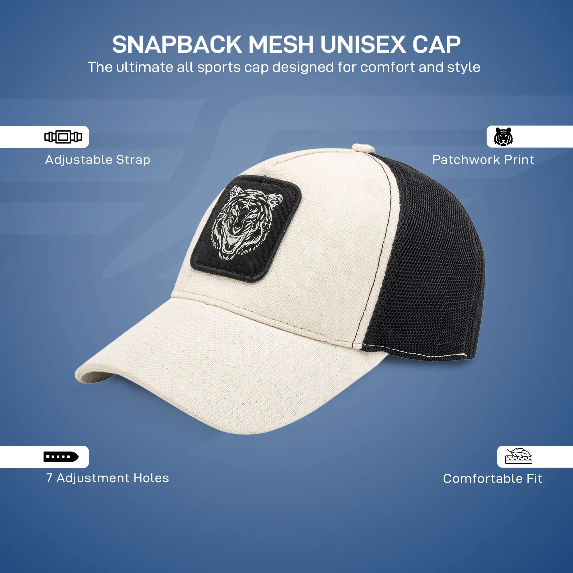 Snapback Mesh Unisex Cap for Men & Women | Adjustable Strap | All Sports Cap - Image 2