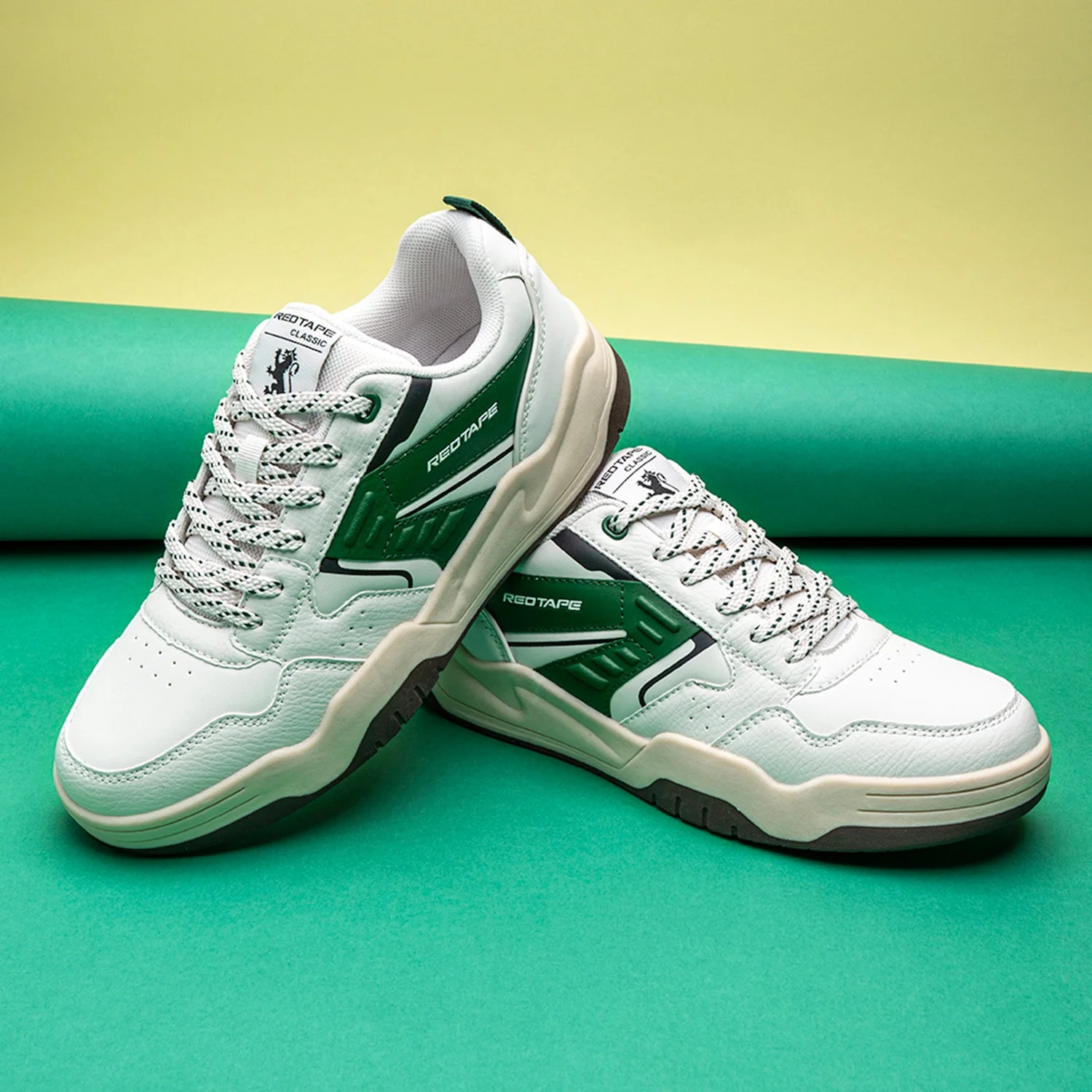 Sneakers for Men in Beige and Green | Casual Low-Cut Lifestyle Shoes. - Image 6