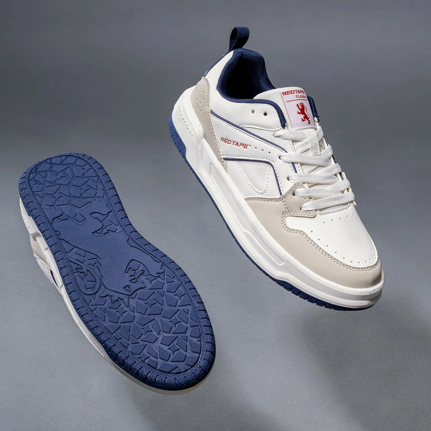 Sneakers for Men in Beige and Navy | Casual Shoes - Image 6