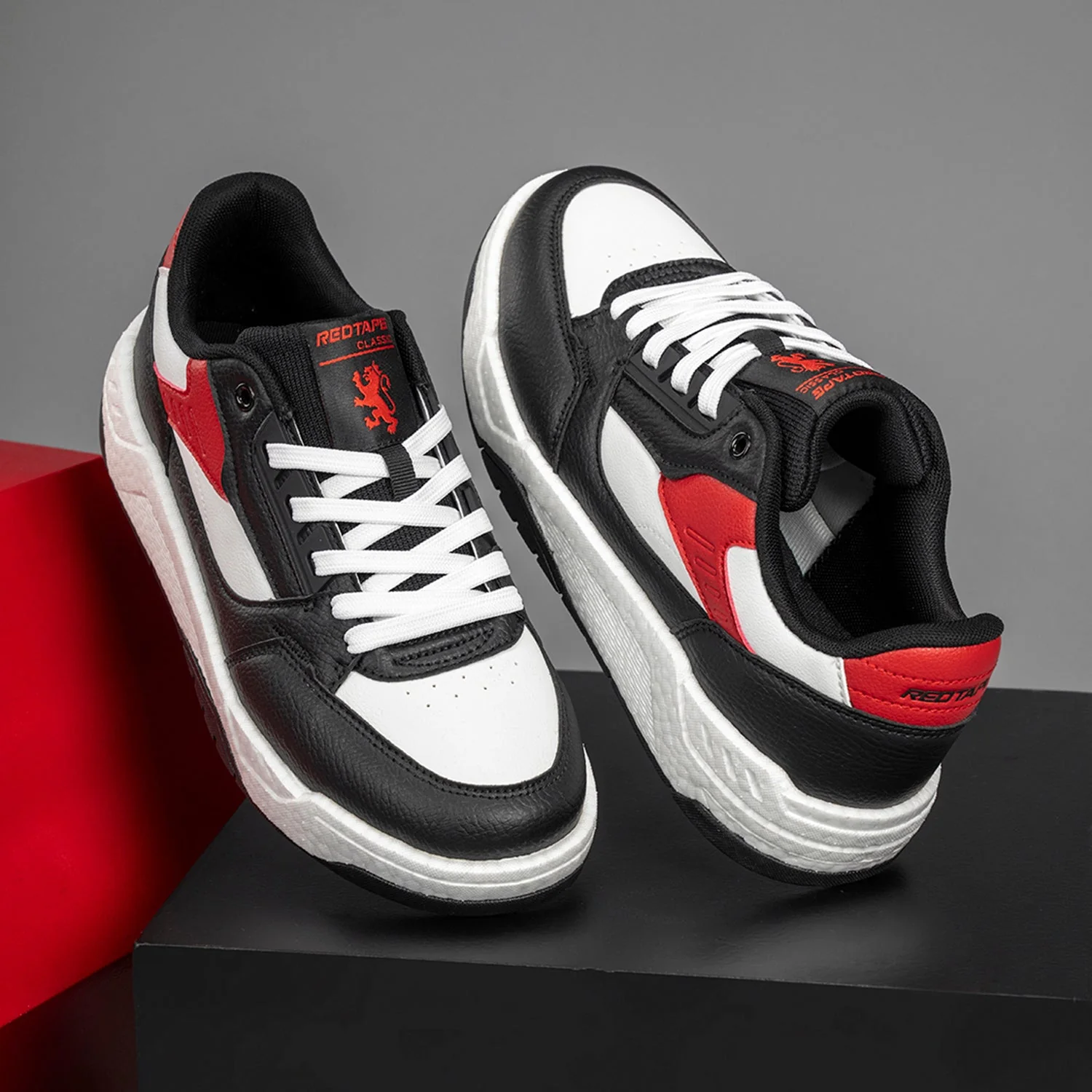 Sneakers for Men in Black and Red | Casual Shoes - Image 6